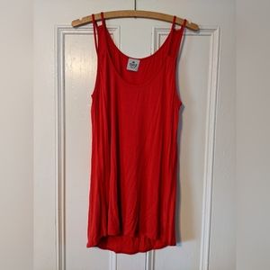 SW3 Bespoke Made in USA Red Modal Rayon Long Tank Top
